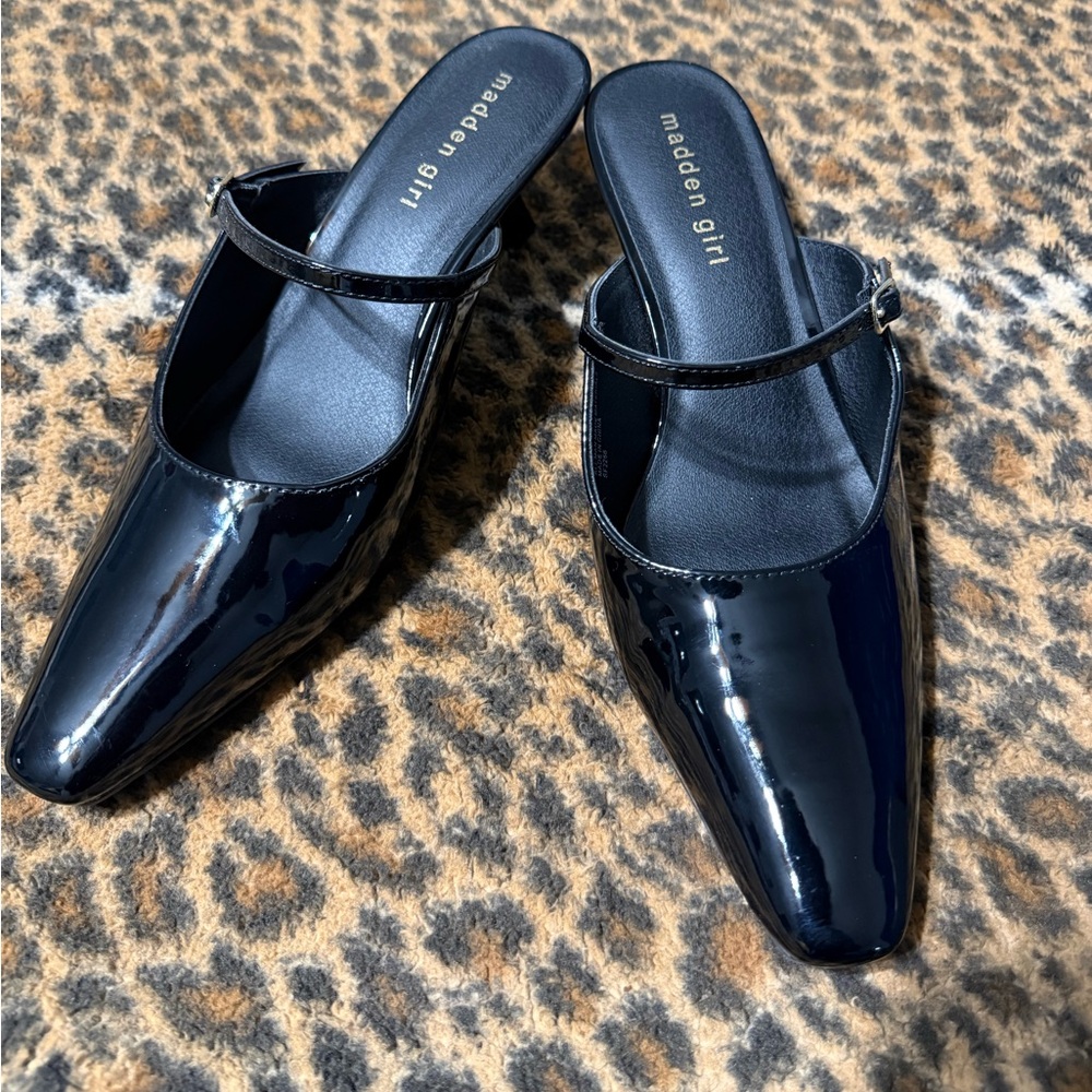 Madden Girl Glossy Black Heels